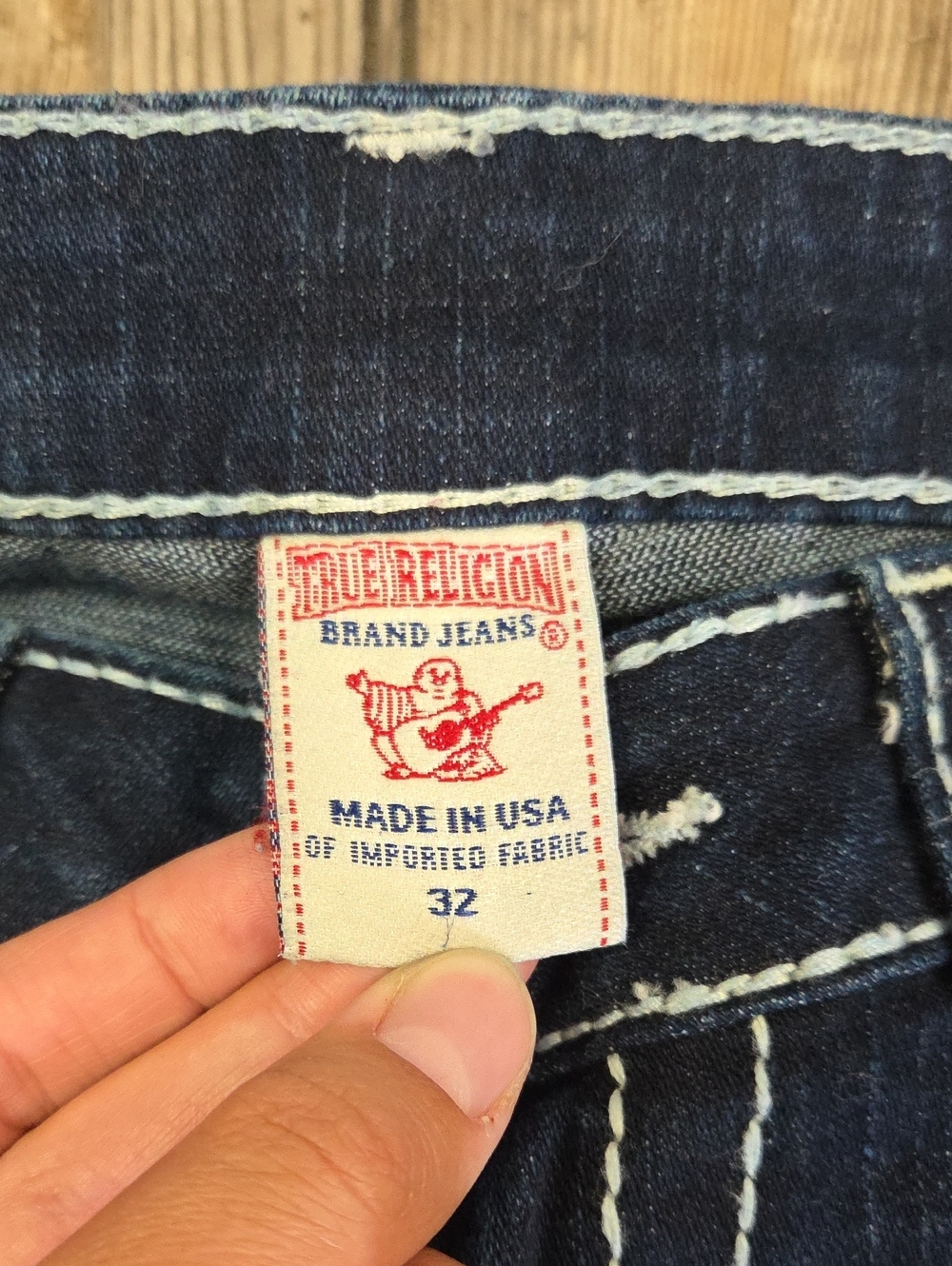 VTG True Religion Twisted Curved Seam Flare Jeans - Size 32 - Picture 10 of 13